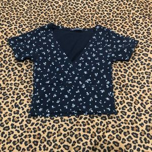 Brandy Melville Navy floral Amara Top